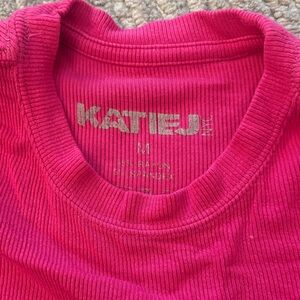 KatieJ long sleeve Livi top Kids Pink Ribbed Top